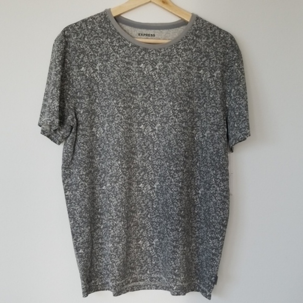Express Pattern Grey Crewneck Tee